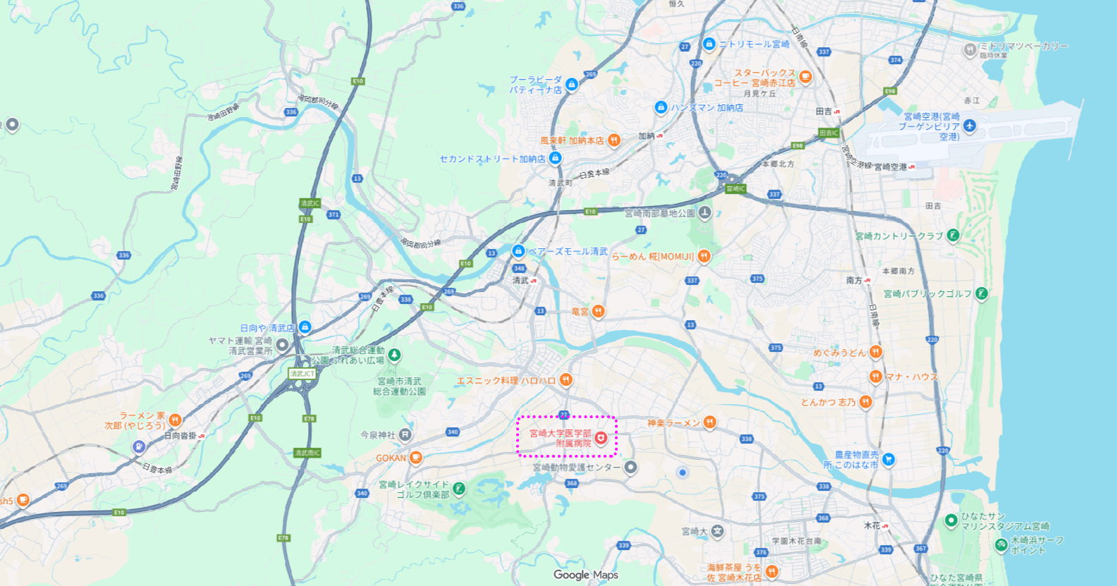 清武キャンパス周辺MAP